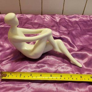 Royal Dux Bohemia - White Nude Holding Knee!